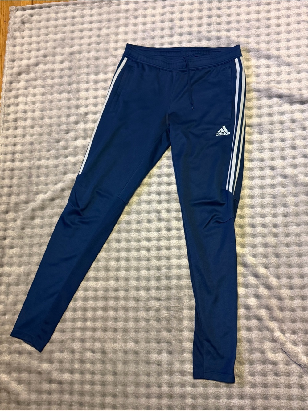 adidas Women Navy Blue Joggers with White Side Stripes